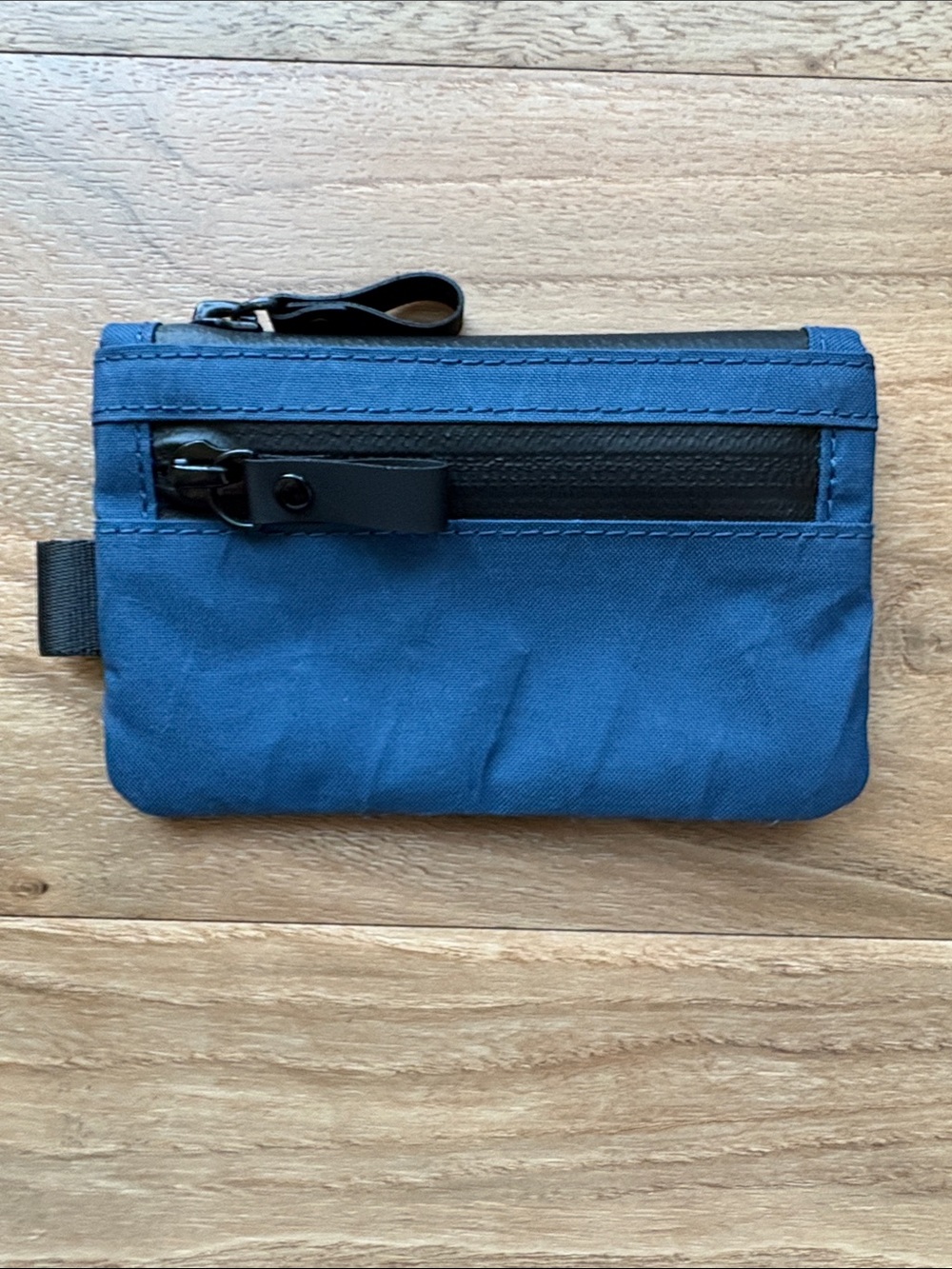 Men's Blue Zip Travel Pouch with Black Trim
